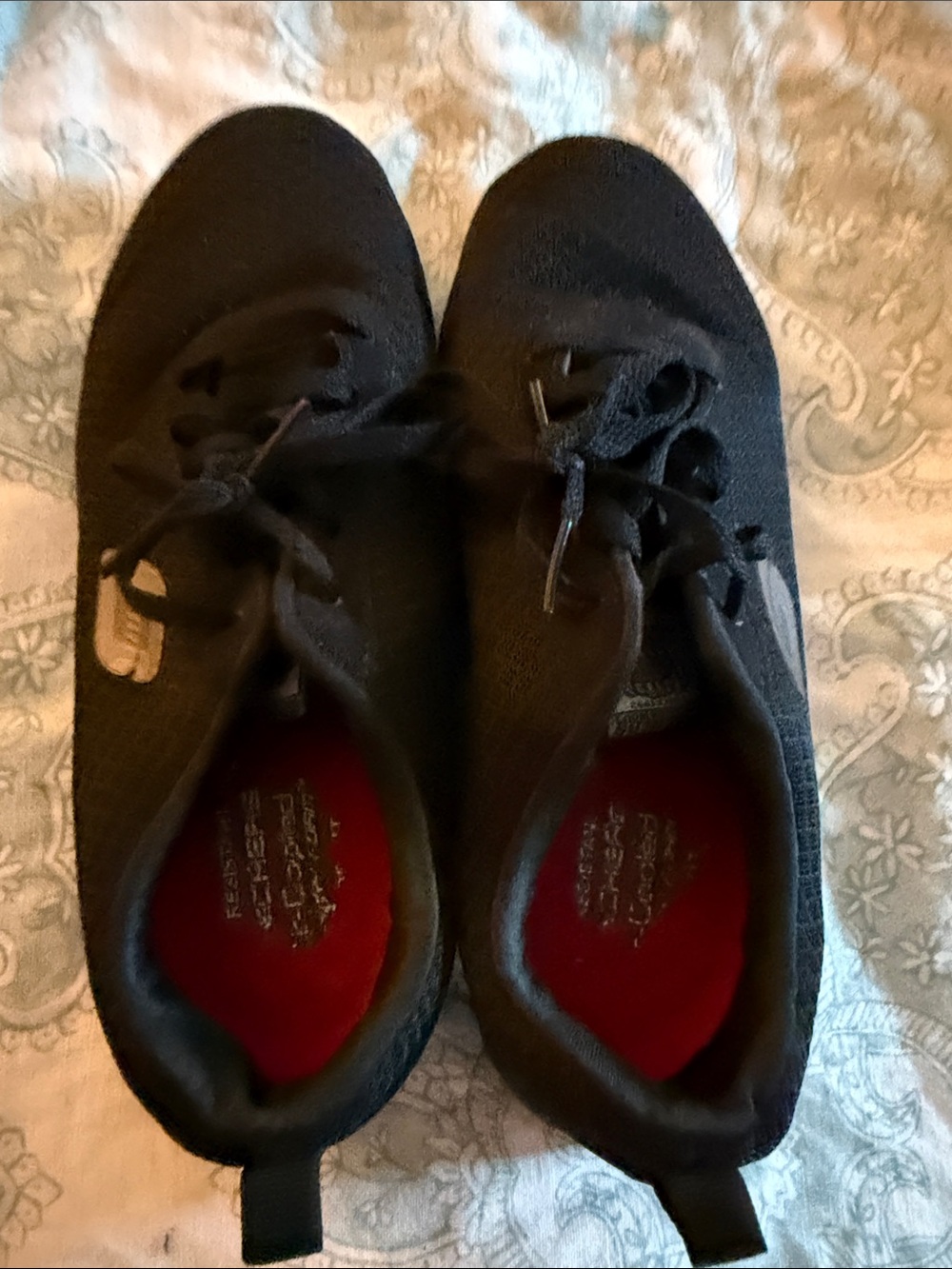 Skechers Black Work Slip-Resistant Shoes with Red Insole